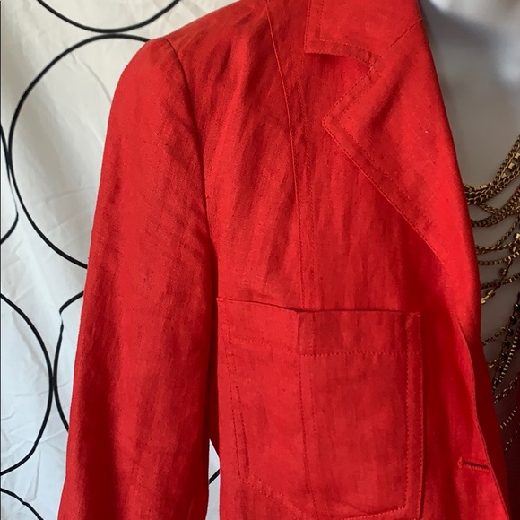 Red crop blazer - Picture 2 of 6